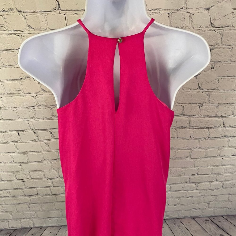 Everly Solid Elisa Pink Sleeveless Shift Dress - Picture 5 of 8